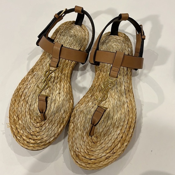 YSL CASSANDRA SANDALS IN VEGETABLE-TANNED LEATHER size 6 - Picture 7 of 11